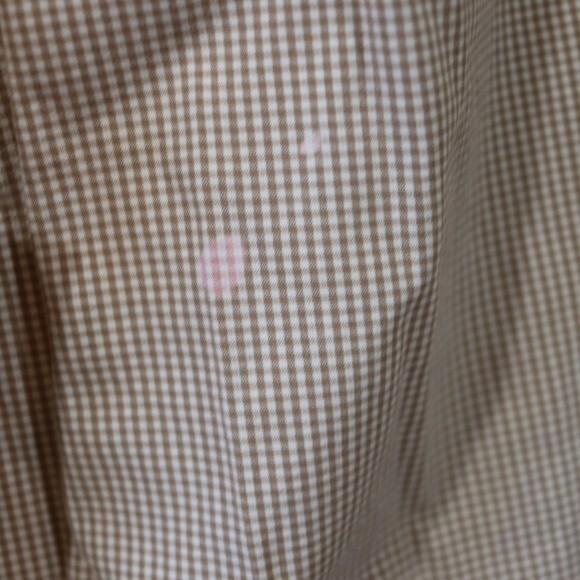 Talbots Tan Gingham Plaid Capri Pants Cotton Spandex 12 Bleach Project - Picture 12 of 12